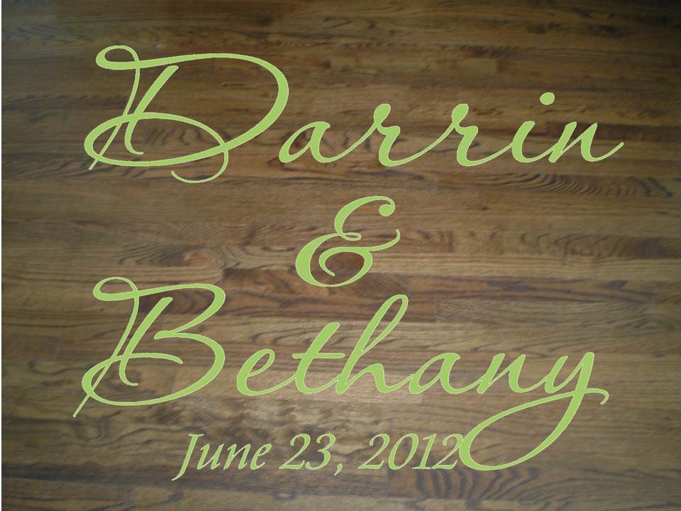 Wall Decal Quote Floor Decal Wedding Dance Floor Bride and Groom Names and Wedding Date X-Large Decal Wall Sticker Wall Transfer
