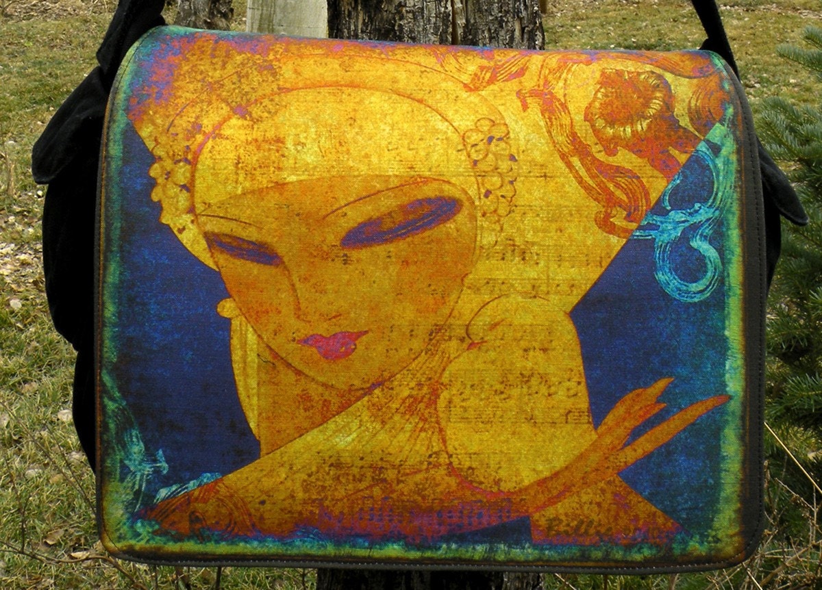 Laptop Bag - PEACE Be WITH YOU - Messenger Bag - Fits 13" To 17" Laptop - Original Design
