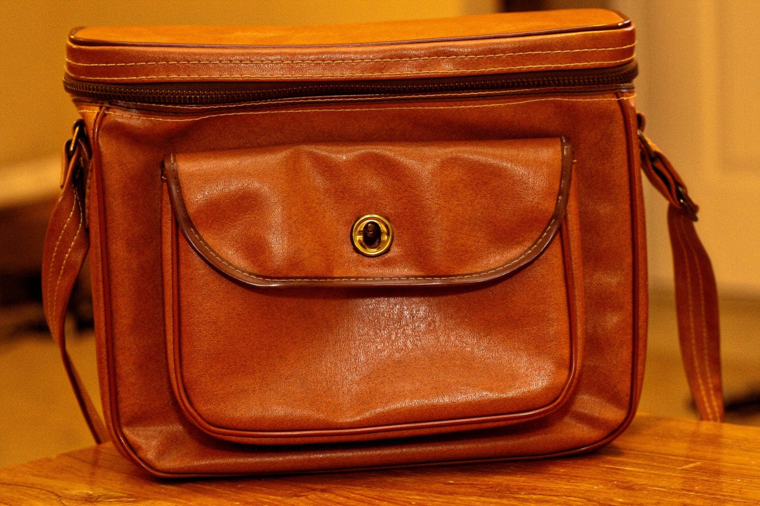 Leather Camea Bag.