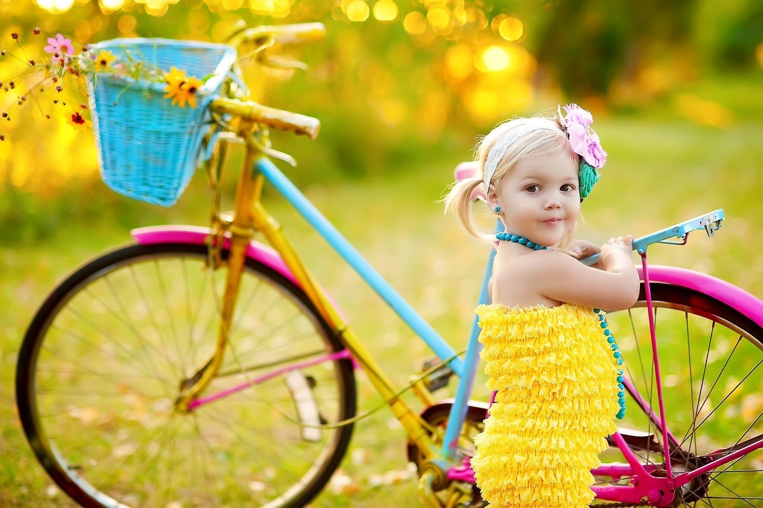 Lace Petti Romper by Dreamspun - Sunshine Yellow