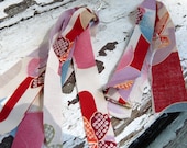 Red and Purple Fabric Earrings