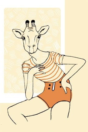 Giraffe Girl 2 Screenprint