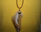Jewelry Handmade/Feather Necklace/Vintage Jewelry/Whimsical Allure  Necklace