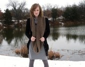 chunky textured cowl scarf shawl hood / the kobuk / taupe