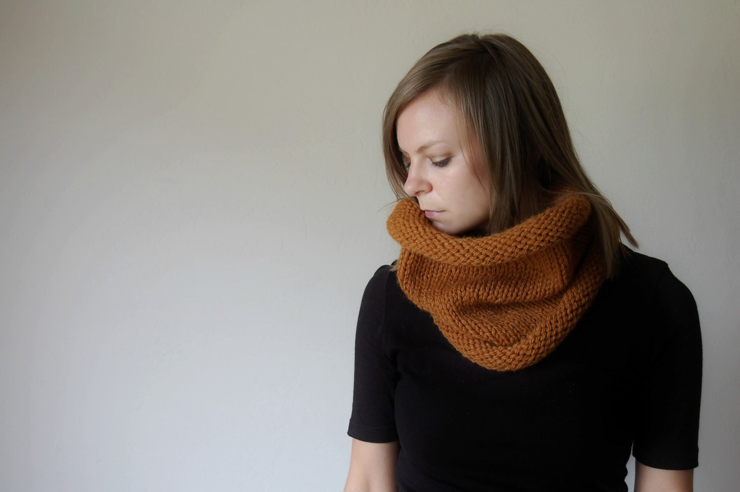 chunky knit cowl neckwarmer / the barrow / pumpkin spice