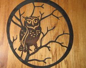 Owl sitting in a tree  - Metal art