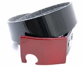 Bottle Opener Belt Buckle with Red Finish