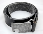 Bottle Opener Belt Buckle, Mini Hammered Style with Natural Finish