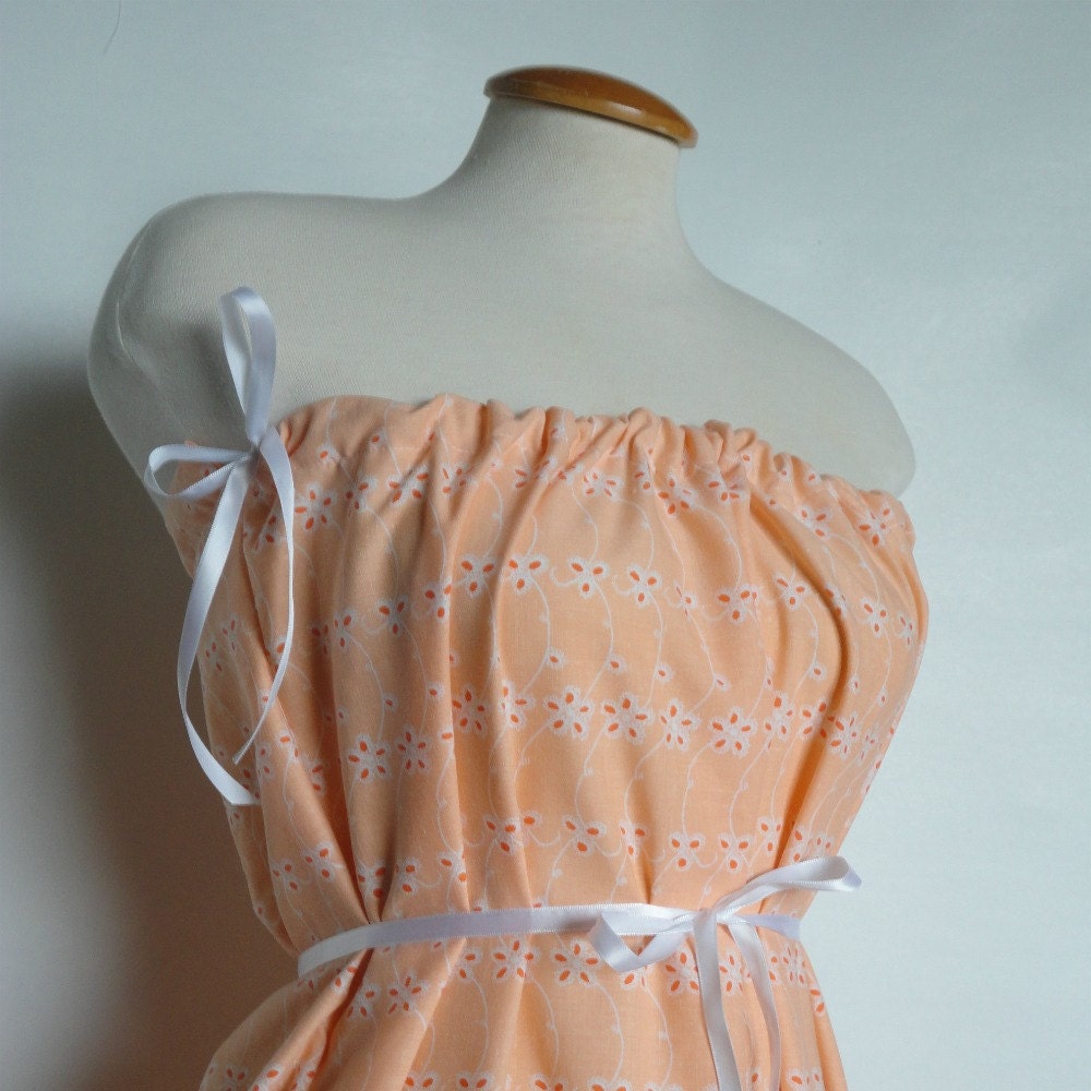 Bright Orange Dress. Floral Dress. Beach Dress. Cover Up. Summer Dress. Romantic Dress. Free Shipping.