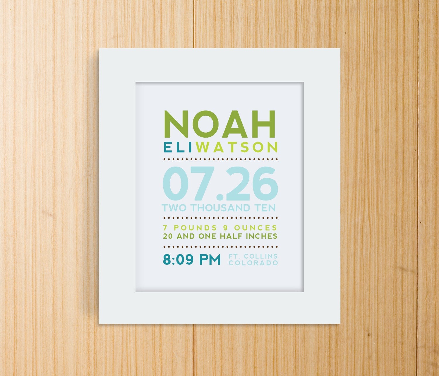 Modern Typography Birth Print