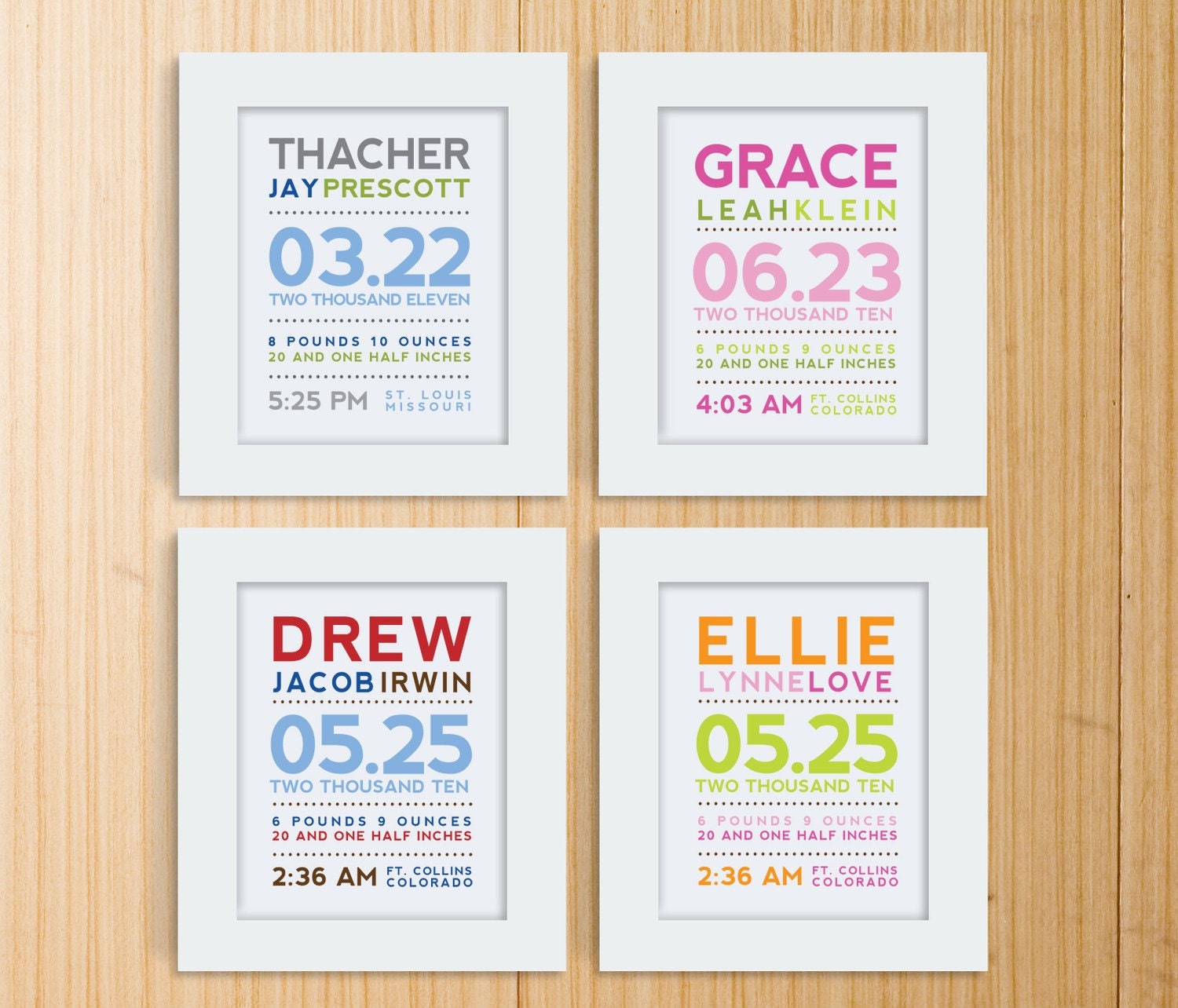 Modern Typography Birth Print