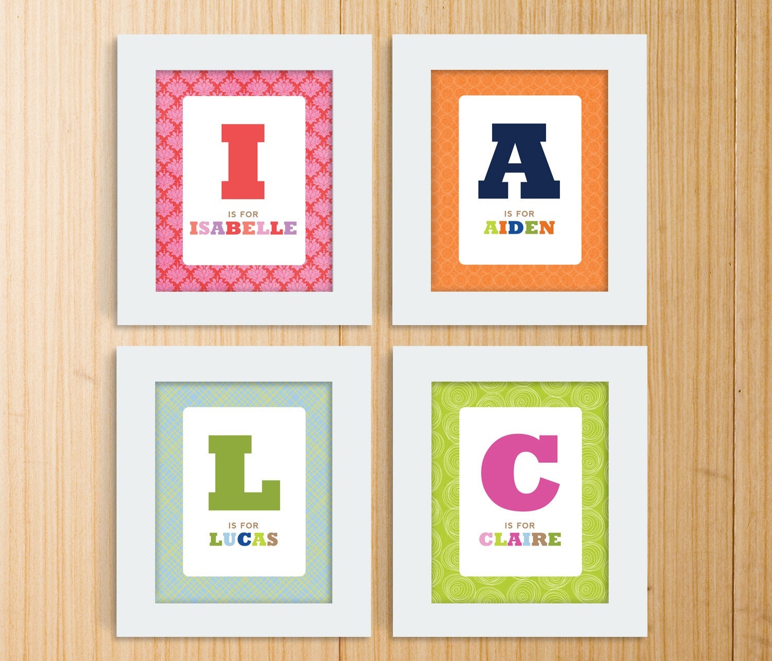 8x10 Customized Letter and Name Print