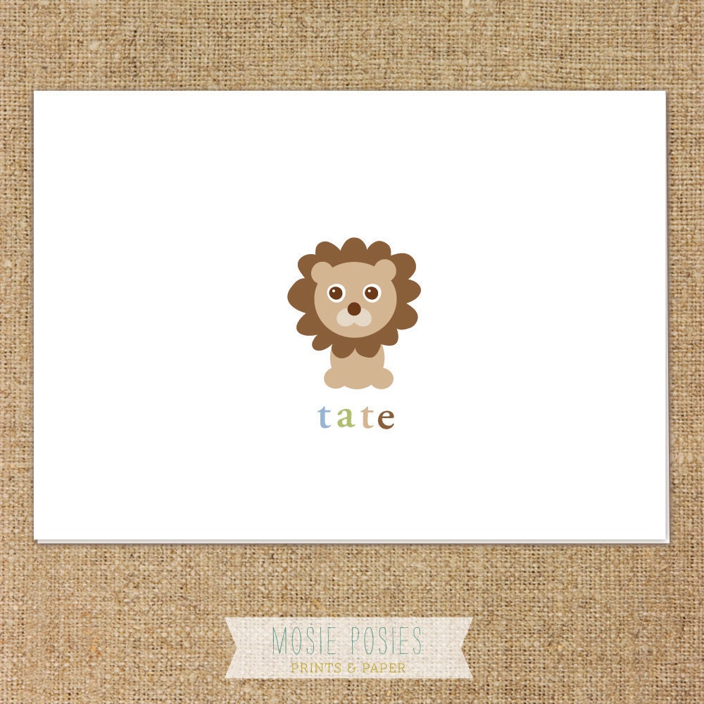 Custom Birth Announcement Print - LION Wall Art