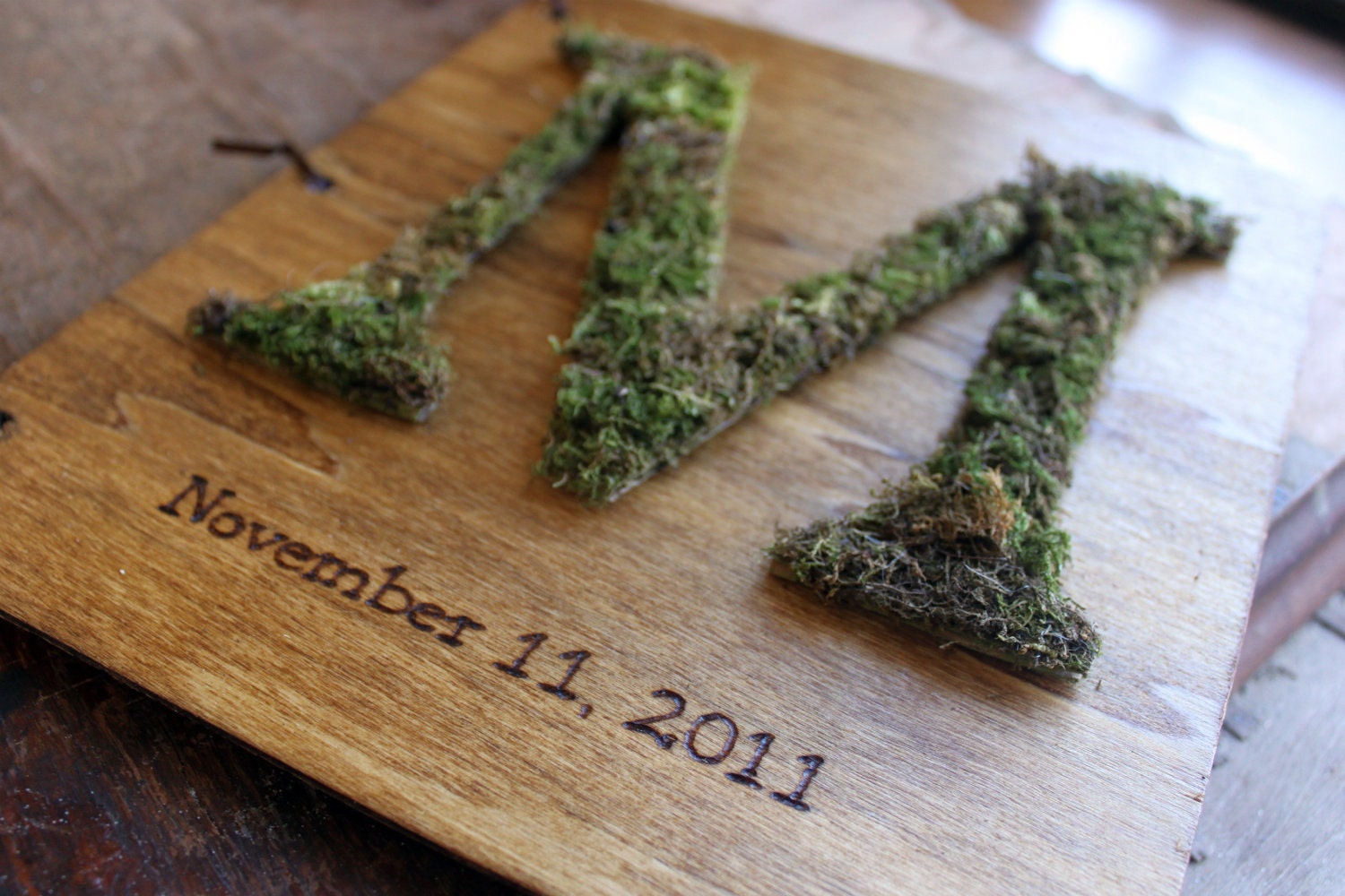 Custom Moss Monogram Wedding Guest Book