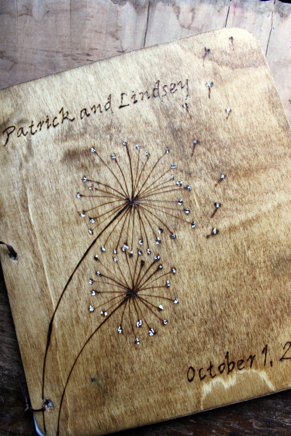 Custom Wedding Guest Book - Dandelion