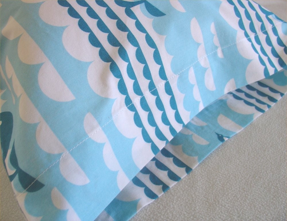 ORGANIC Cotton Pillowcase, Toddler/Travel-Sized, Sea and Sky