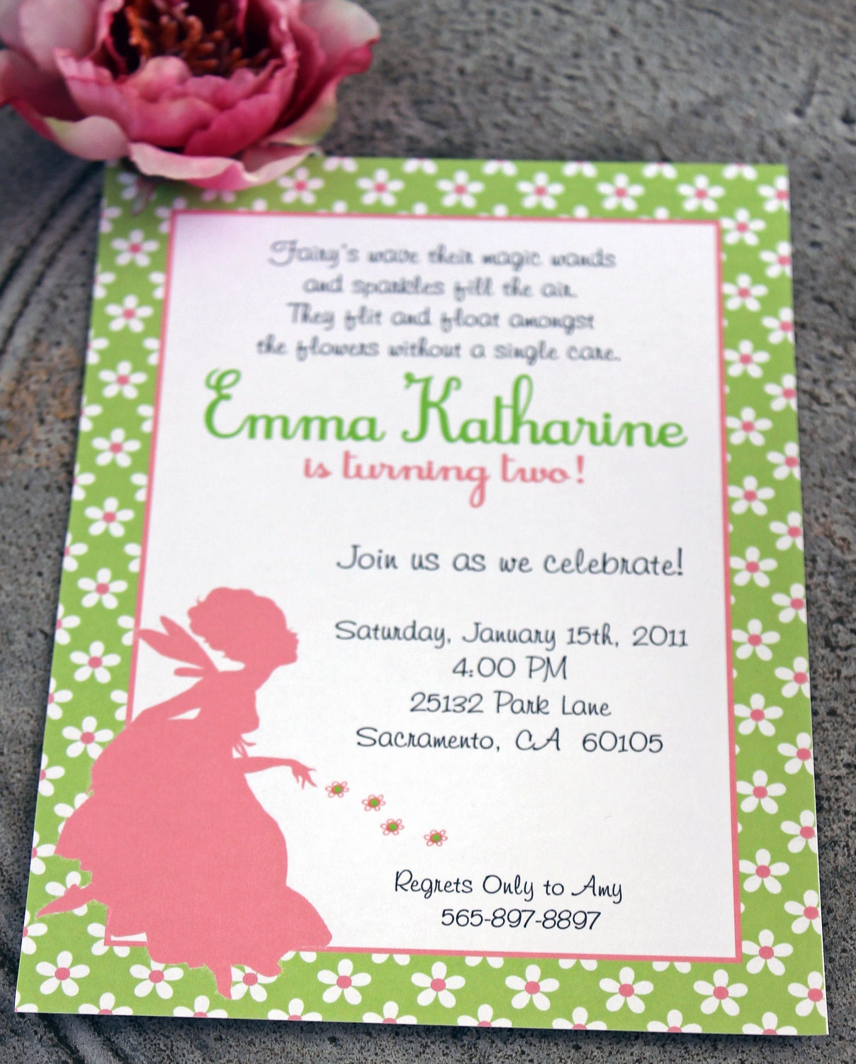 Girls Flower Fairy Printable Invitation Package Il_570xn