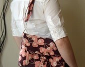 Utility Messenger - Amy Butler - August Fields - Bright Buds in Chocolate