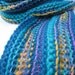 SALE 50% off- Knit Scarf with Fringe in Blue, Yellow, Purple Stripes