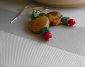 Picture Jasper, Turquoise and Coral Earrings