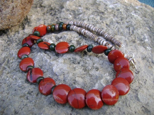 Red Jasper Necklace Southwest Necklace Artisan  Sunset