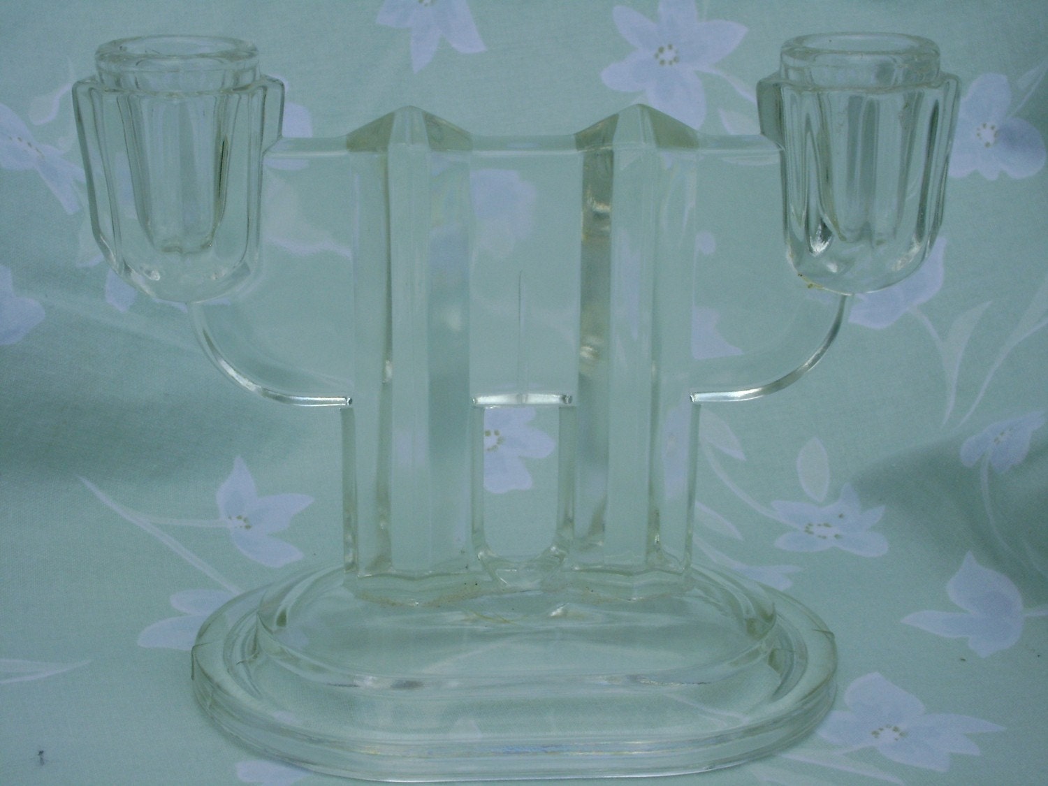 Deal of the Day Number 11 -- Art Deco Glass Candelabra