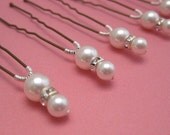 Swarovski Pearl and Crystal Rhinestone Wedding Hair Jewelry Pins set 6