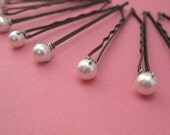 10 Swarovski Wedding Hair Jewelry Pins 6mm Crystal Pearls