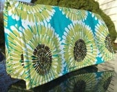Coupon Organizer Wallet Floral Lagoon Fabric Brown Lined