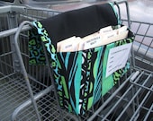 Coupon Organizer Holder Pucci Like Fabric Bright Green and Black