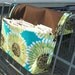Coupon Organizer Wallet Floral Lagoon Fabric Brown Lined