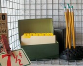 Vintage Green Industrial Metal File Box