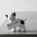 Heubach Boston Terrier Figurine Place Card Marked H602 Germany