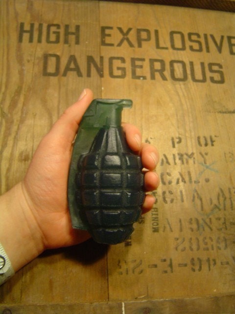 Army green hand grenade soap: home of the original hand grenade