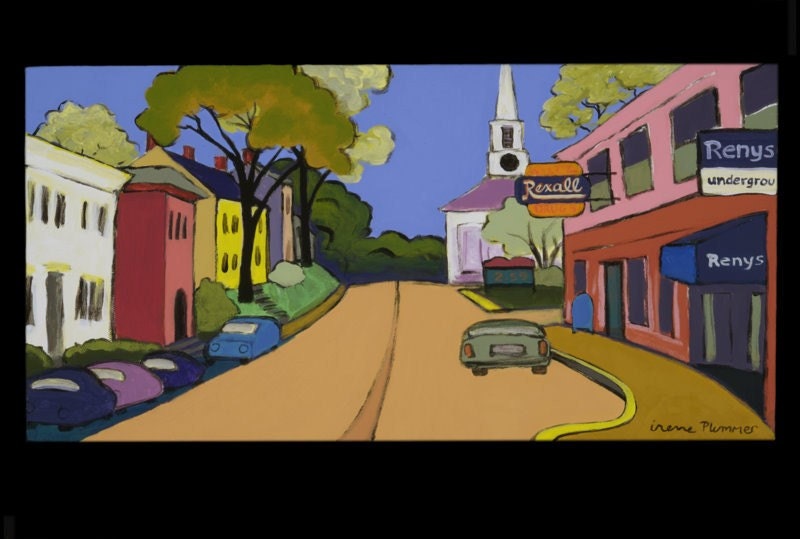 Downtown Damariscotta, original painting