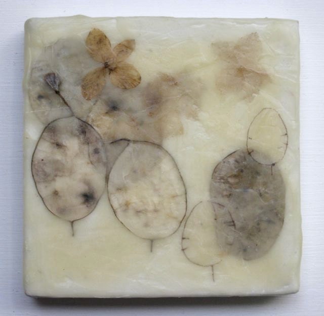 Marshmallow Dance II, original encaustic painting