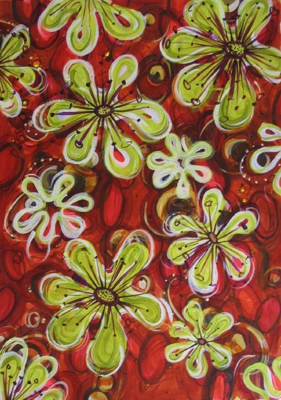 Hawaiian Punch, acrylic painting on paper