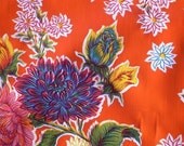 Oilcloth Yardage Orange Mums - Oilcloth Addict