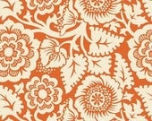 Heirloom Block Print in Amber --  Laminated Cotton Fabric by Joel Dewberry