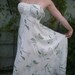 Vintage Cream Maxi Dress 70's Sundress Flowers. Tea Garden .Goddess Dress XS Gown