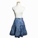 VTG 80's Tiered Acid Wash Jean Skirt with Ruffled Layers ( Small / Medium ) Blue Knee Skirt Western Style