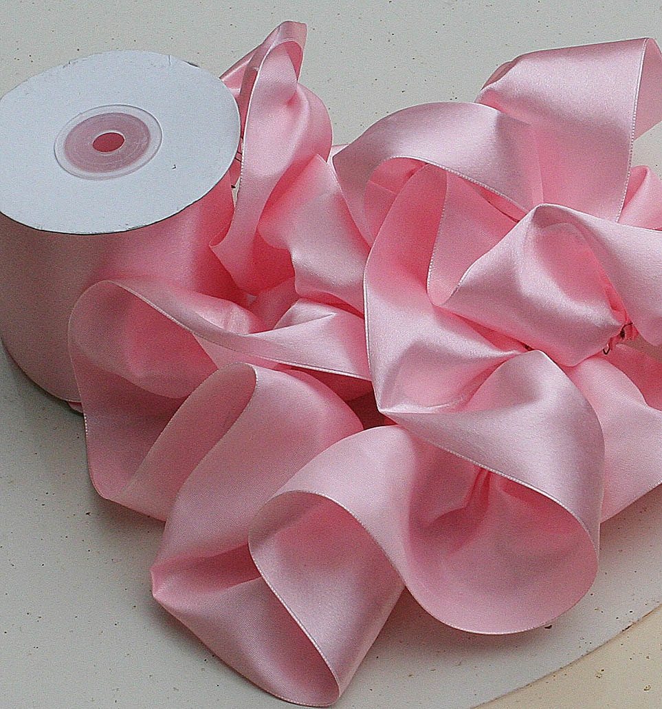 Items similar to Ruffled Double Side Satin Ribbon 3" yard Pink on Etsy