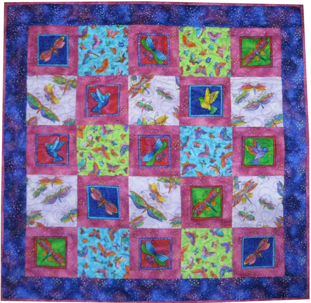 Quilt in Laurel Burch Flying Colors II Wall Hanging