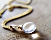 Crystal Quartz Gold Necklace Gemstone jewelry Pendant