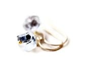 Herkimer Diamond Gold Earrings Wedding Bridal Black and White Delicate PoleStar Jewelry Geometric