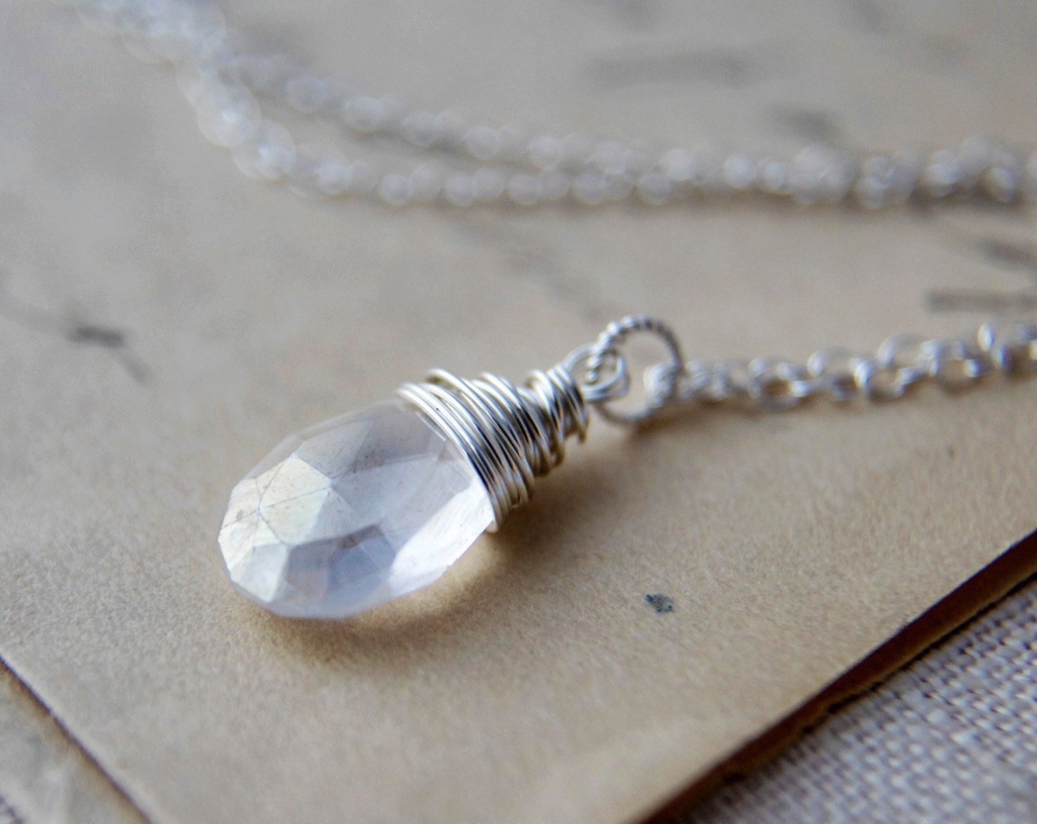 Angelic Necklace White Quartz Silver