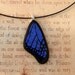 Medium Purple Fused Glass Butterfly Wing Pendant