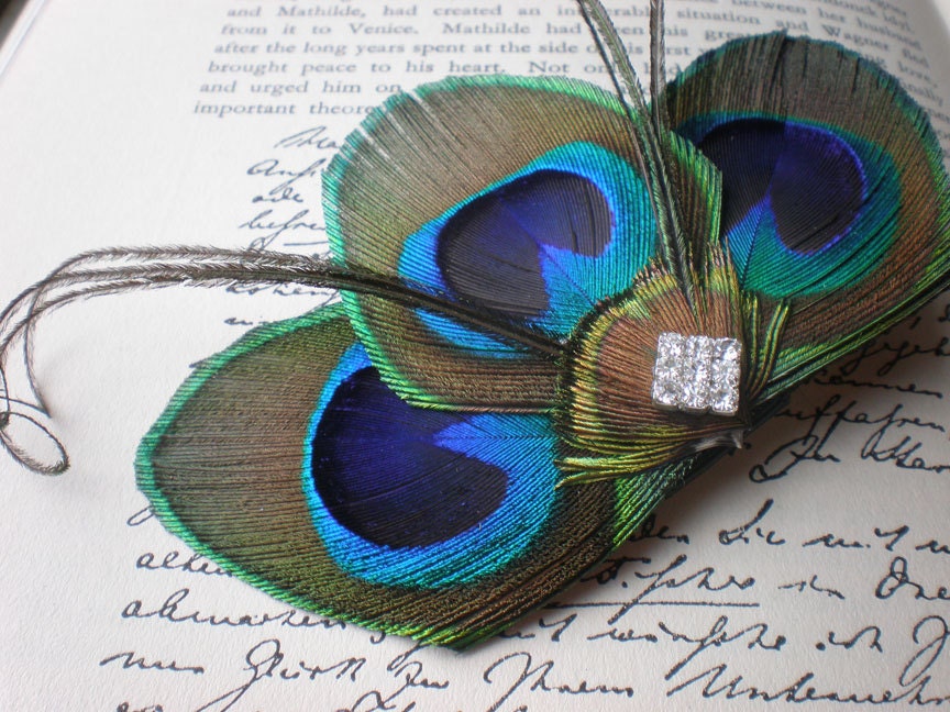 Adelaide, Feather Hair Clip - Made to order