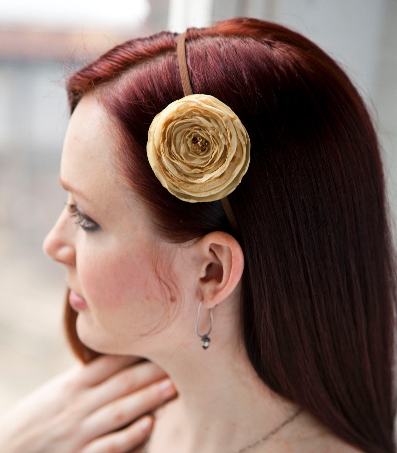 Yellow Flower Headband - Made to order