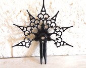 Steampunk Gothic Hair Stick with clock hands and crystals- Found in a Cask of Amontillado